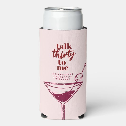 30ste verjaardag Cocktail Party Seltzer Blikjeskoeler (Seltzer Voorkant)