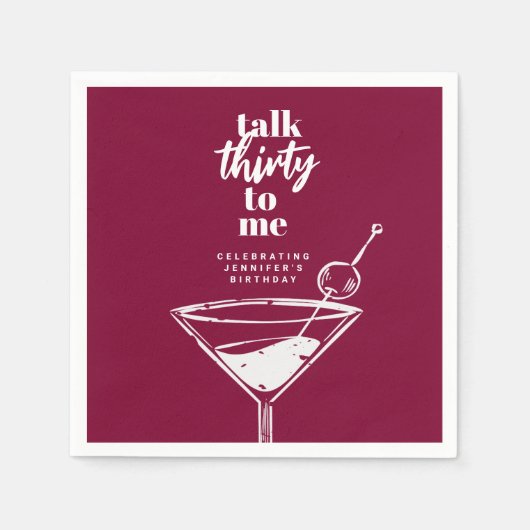 30ste verjaardag Cocktail Party Servet (Voorkant)