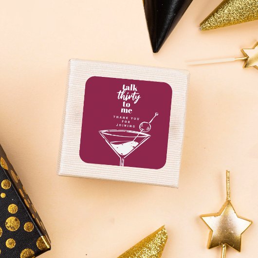 30ste verjaardag Cocktail Party Vierkante Sticker