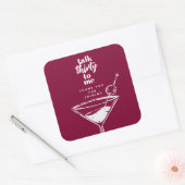 30ste verjaardag Cocktail Party Vierkante Sticker (Envelop)