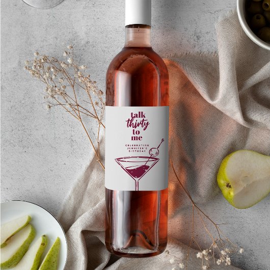 30ste verjaardag Cocktail Party Wijn Etiket