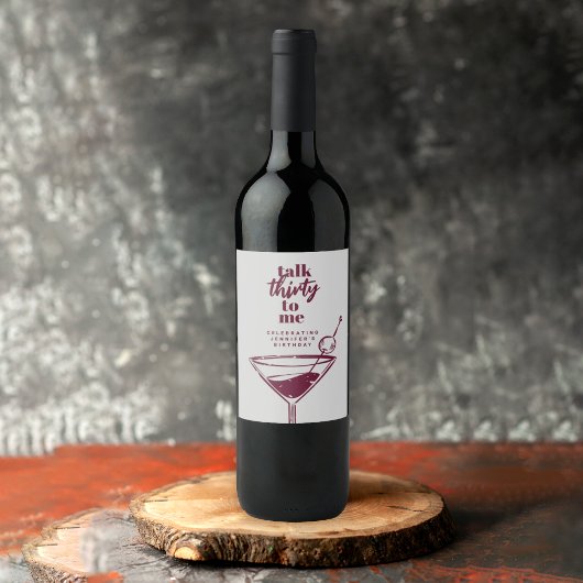 30ste verjaardag Cocktail Party Wijn Etiket