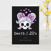 30ste verjaardag, "Death of your 20s" schattig gra Kaart (Gele Bloem)