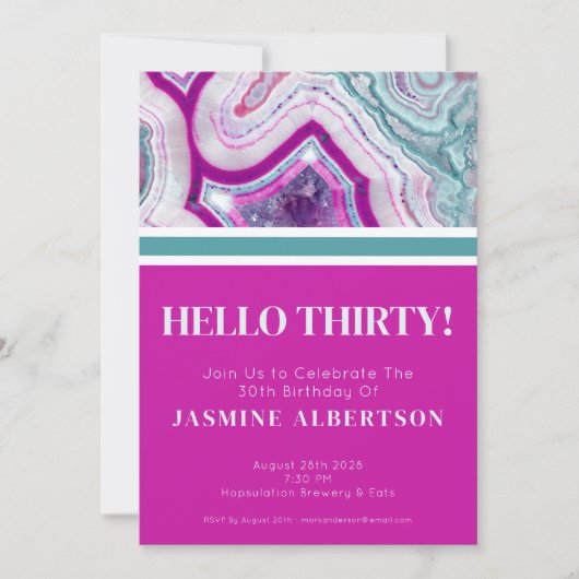 30ste verjaardag feest kaart (Voorkant)