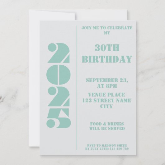 30ste verjaardag foto geboren in 1995 Uitnodiging (Achterkant)