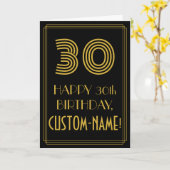 30ste Verjaardag: Geïnspireerde het art deco kijkt Kaart (Gele Bloem)