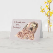 30ste verjaardag grappig, kijk niet naar Cute Hawk Kaart (Gele Bloem)
