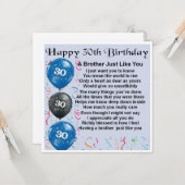 30ste verjaardag Kaart - Broer (Voorkant / Achterkant in situ)