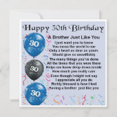 30ste verjaardag Kaart - Broer (Voorkant)
