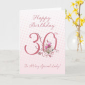 30ste verjaardag Kaart - Roze Rozen - tot een zeer (Gele Bloem)