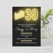 30ste verjaardag Neon Kaart (Staand voorkant)