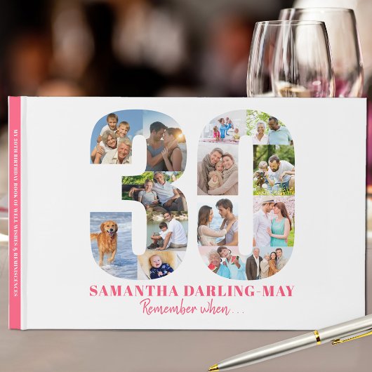 30ste verjaardag Onthoud wanneer ... Roze Fotocoll Gastenboek
