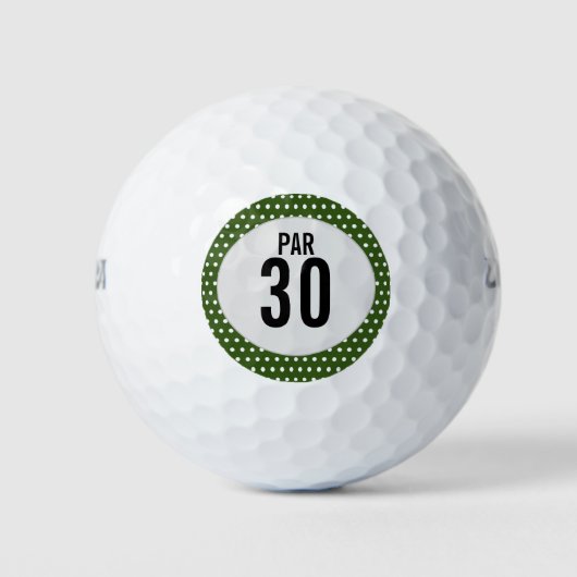 30ste verjaardag Par 30 op groen gras Golfballen (Voorkant)