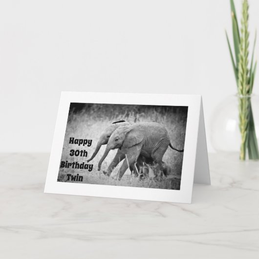 **30ste VERJAARDAG** WENS AAN MIJN ***TWIN*** Kaar Kaart (Voorkant)
