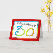 30ste verjaardag woorden van wijsheid kaart (Gele Bloem)