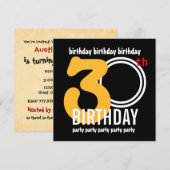 30ste Verjaardagsfeest Modern Grote Cijfers A03A Kaart (Voorkant / Achterkant)