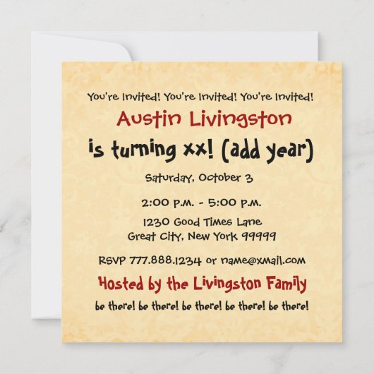 30ste Verjaardagsfeest Modern Grote Cijfers A03A Kaart (Achterkant)