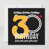 30ste Verjaardagsfeest Modern Grote Cijfers A03A Kaart (Voorkant)