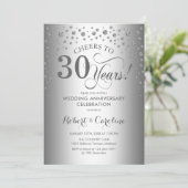 30ste verjaardagsfeest - Zilver Kaart (Staand voorkant)