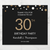  30ste verjaardagsfeestje Bedankt Favor Sparkling Wijnetiket (Enkel label)