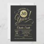 30ste verjaardagsfeestje - Chalkboard Gold Kaart (Voorkant)