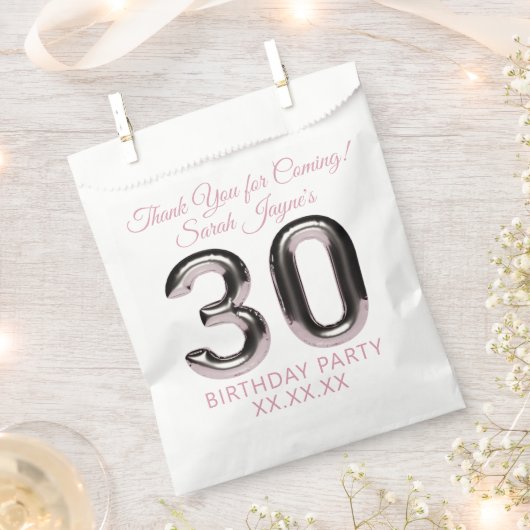 30ste verjaardagsfeestje dank je voor de tas bedankzakje (Geknipt)
