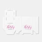 30ste verjaardagsfeestje dertig roze dertiglegaal bedankdoosjes (Uitgevouwen)