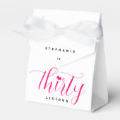 30ste verjaardagsfeestje dertig roze dertiglegaal  bedankdoosjes (Voorkant Zijde)