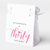 30ste verjaardagsfeestje dertig roze dertiglegaal bedankdoosjes (Achterkant)