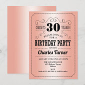 30ste verjaardagsfeestje - Roos Gold Kaart (Voorkant / Achterkant)