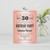 30ste verjaardagsfeestje - Roos Gold Kaart (Staand voorkant)