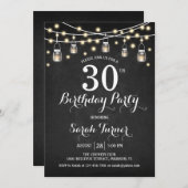 30ste verjaardagsfeestje - schoolbord kaart (Voorkant / Achterkant)