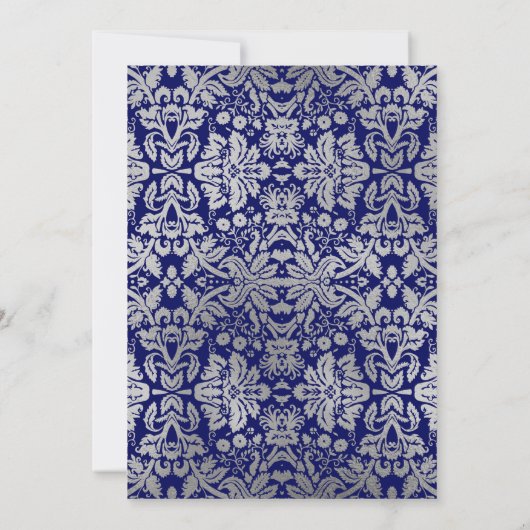 30ste verjaardagsfeestje - Silver Royal Blue Kaart (Achterkant)