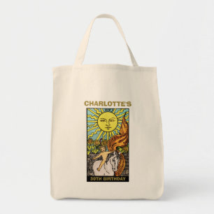 30ste verjaardagsfeestje Sun Tarot Kaart Naam & Tote Bag
