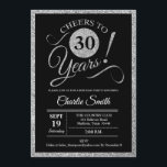 30ste verjaardagsfeestje - Zilver Zwart ALLE LEEFT Kaart<br><div class="desc">30e verjaardag Party uitnodiging in faux glitter zilver en zwart. Proost op 30 jaar! Gelieve te berichten ons als u verdere aanpassing nodig hebt.</div>