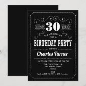30ste verjaardagsfeestje - Zwart Wit Kaart (Voorkant / Achterkant)