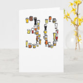 30ste verjaardagskaart, bierkaart kaart (Gele Bloem)