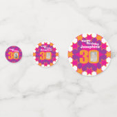 30ste verjaardagsster roze sinaasappel papier conf confetti (Voorkanten)