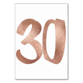 30Tafelnummer White Metallic roze Rose Gold Kaart