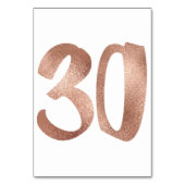 30Tafelnummer White Metallic roze Rose Gold Kaart (Voorkant)