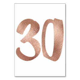30Tafelnummer White Metallic roze Rose Gold Kaart