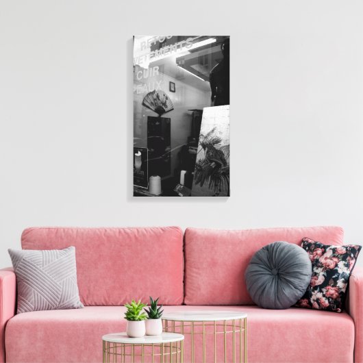 30ter Rue Gassendi Paris Black White Canvas Afdruk (Insitu (Woonkamer))