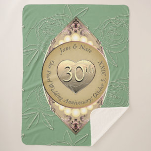 30th & 12th Pearl Bruiloft Jubileum Deken