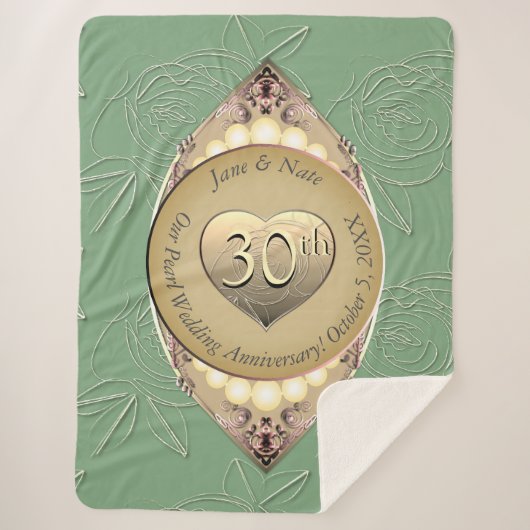 30th & 12th Pearl Bruiloft Jubileum Deken (Voorkant)