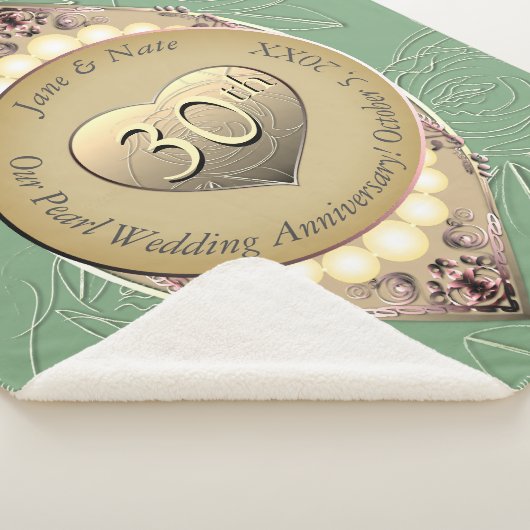 30th & 12th Pearl Bruiloft Jubileum Deken (3/4)