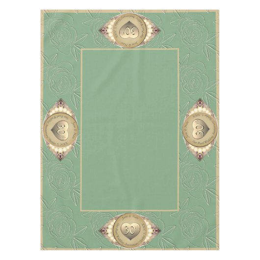 30th & 12th Pearl Bruiloft Jubileum Tafelkleed (Voorkant)