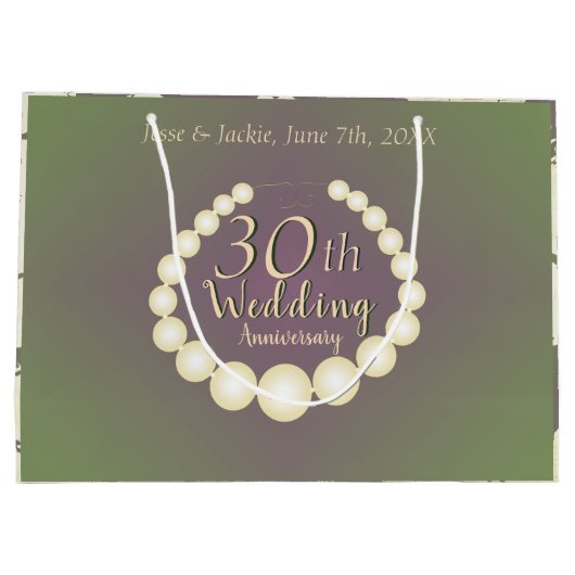 30th/12th Pearl Jubileum Gift Bag Groot Cadeauzakje (Achterkant)