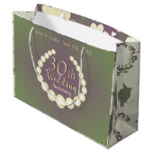 30th/12th Pearl Jubileum Gift Bag Groot Cadeauzakje (Achterkant Gekanteld)
