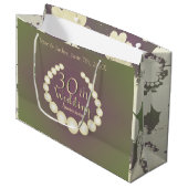 30th/12th Pearl Jubileum Gift Bag Groot Cadeauzakje (Voorkant Gekanteld)