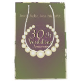 30th/12th Pearl Wedding Jubileum Gift Bag Medium Cadeauzakje (Voorkant)